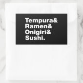 Japanse voedingsmiddelen Tempura & Ramen & Onigiri Rechthoekige Sticker (Tas)