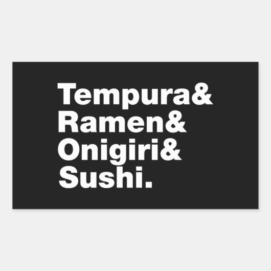 Japanse voedingsmiddelen Tempura & Ramen & Onigiri Rechthoekige Sticker (Voorkant)