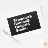 Japanse voedingsmiddelen Tempura & Ramen & Onigiri Rechthoekige Sticker (Envelop)