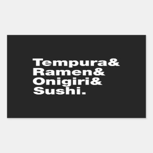 Japanse voedingsmiddelen Tempura & Ramen & Onigiri Rechthoekige Sticker