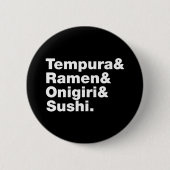 Japanse voedingsmiddelen Tempura & Ramen & Onigiri Ronde Button 5,7 Cm (Voorkant)