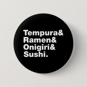 Japanse voedingsmiddelen Tempura & Ramen & Onigiri Ronde Button 5,7 Cm