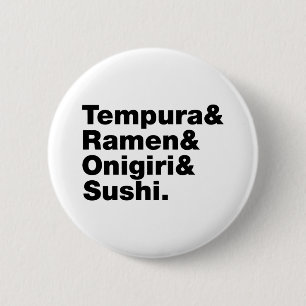 Japanse voedingsmiddelen Tempura & Ramen & Onigiri Ronde Button 5,7 Cm