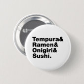 Japanse voedingsmiddelen Tempura & Ramen & Onigiri Ronde Button 5,7 Cm (Voorkant /achterkant)