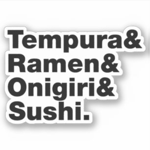 Japanse voedingsmiddelen Tempura & Ramen & Onigiri Sticker