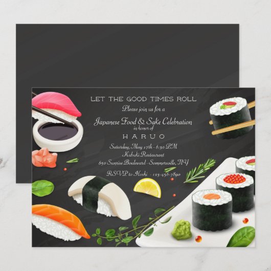 Japanse voedselpartij kaart (Voorkant / Achterkant)