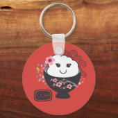 Japanse voedselrijst Bowl Kawaii Sleutelhanger (Voorkant)