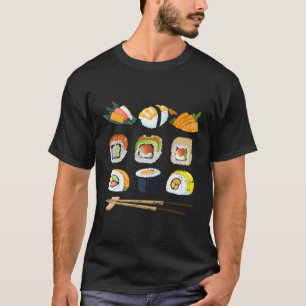Japanse voedselrollen van Kawaii in Sushi T-shirt