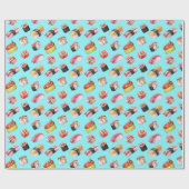 Japanse voedselsushi en nigiri cadeaupapier (Vlak)