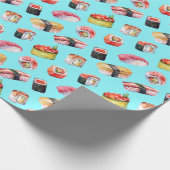 Japanse voedselsushi en nigiri cadeaupapier (Hoek)