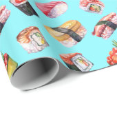 Japanse voedselsushi en nigiri cadeaupapier (Rol Hoek)