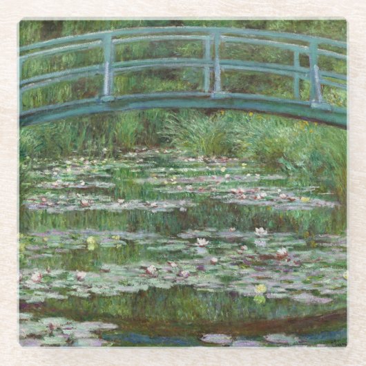 Japanse voetbalbrug Claude Monet French Art Glazen Onderzetter (Voorkant)