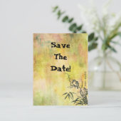  Japanse vogel bespaart de datum Aankondigingskaart (Staand voorkant)