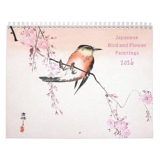Japanse vogel- en bloemschilderingen 2026 kalender (Hoes)