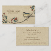 Japanse vogel- en bloeskunst Visitekaartje (Voorkant / Achterkant)