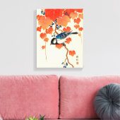 Japanse vogel en herfst Grapevine Canvas Afdruk (Insitu (Woonkamer))
