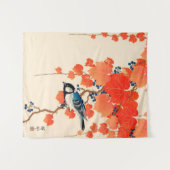  Japanse vogel en herfst Grapevine Wandkleed (Voorkant (horizontaal))