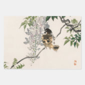 JAPANSE VOGEL OP TAK CADEAU WRAP BLAD INPAKPAPIER VEL (Voorkant)