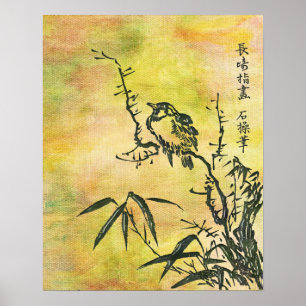  Japanse vogel Poster