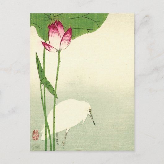 Japanse vogel uit de 19de eeuw briefkaart (Voorkant)