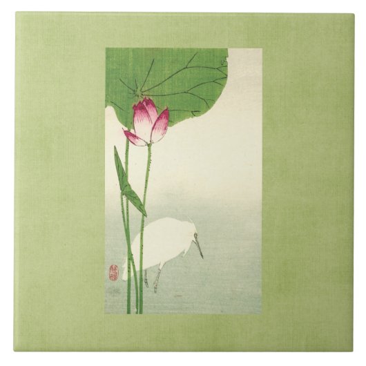 Japanse vogel uit de 19de eeuw tegeltje (Voorkant)