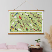 Japanse Vogelatlas Hangend Wandkleed (Slaapkamer)