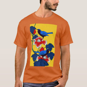 Japanse vogelboom Sakura Blossom Flowe T-shirt