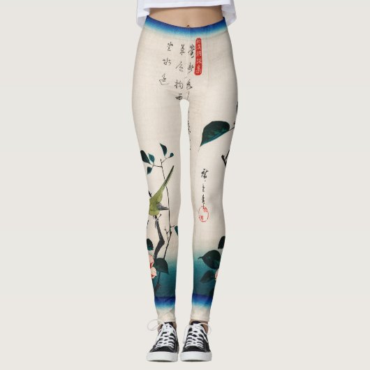JAPANSE VOGELPRINT Leggingen Leggings (Voorkant)