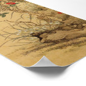  Japanse vogels en bloemen Poster (Hoek)