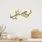  Japanse vogels en Cherry Blossom Poster (Keuken)