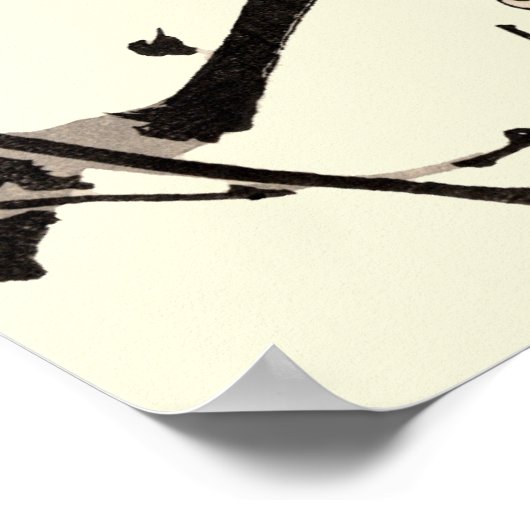  Japanse vogels en Cherry Blossom Poster (Hoek)