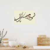 Japanse vogels en Cherry Blossom Poster (Keuken)