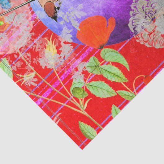 JAPANSE VOGELS EN EEN VOLLEDIG WEEFSELPAPIER TISSUEPAPIER (Detail)