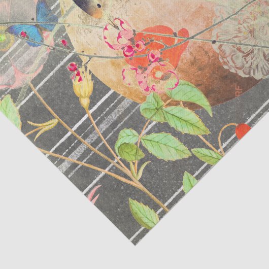 JAPANSE VOGELS EN EEN VOLLEDIG WEEFSELPAPIER TISSUEPAPIER (Detail)