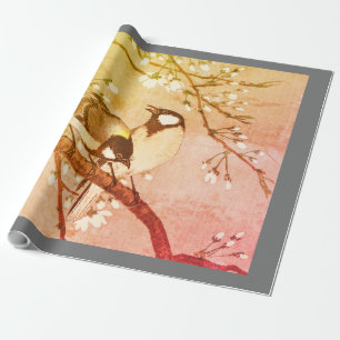 JAPANSE VOGELS OP CHERRY BLOSSOM Wrapping Paper Cadeaupapier