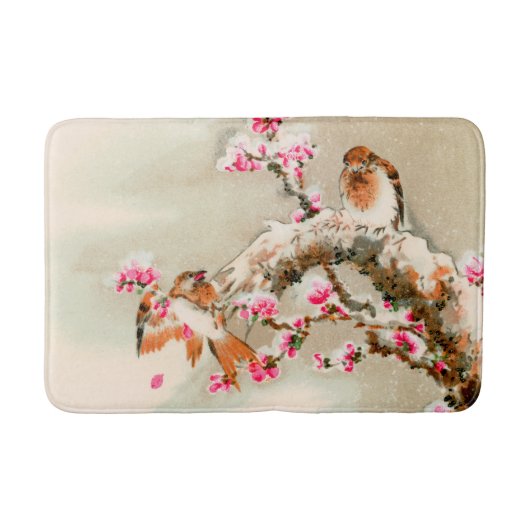  japanse vogels op een tak badmat (Voorkant)