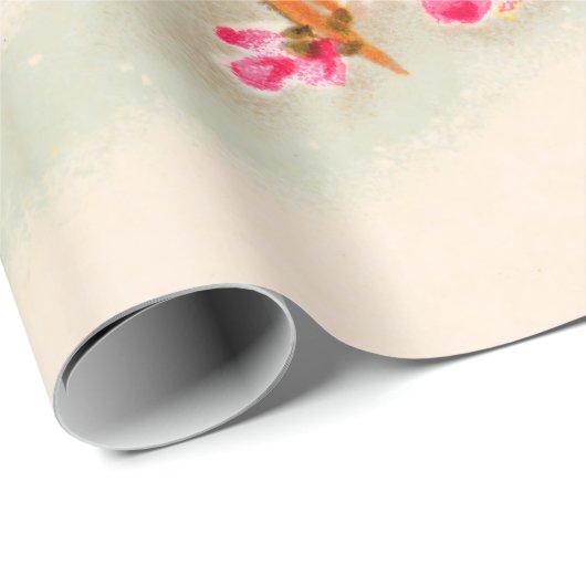  japanse vogels op een tak cadeaupapier (Rol Hoek)