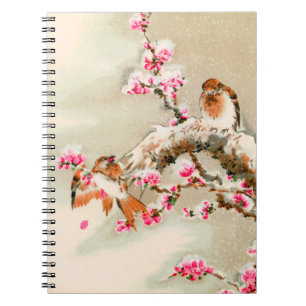 japanse vogels op een tak notitieboek