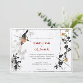 Japanse vogeltakken  bladeren kaart (Staand voorkant)