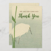 Japanse vogelWaterverf Bedankkaart (Voorkant / Achterkant)