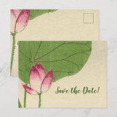 Japanse vogelWaterverf Sla de datum op Briefkaart (Voorkant / Achterkant)