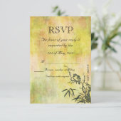  Japanse vogelweddenschap RSVP Kaartje (Staand voorkant)