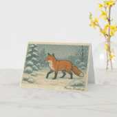 Japanse Vos - Kerst Kaart (Gele Bloem)