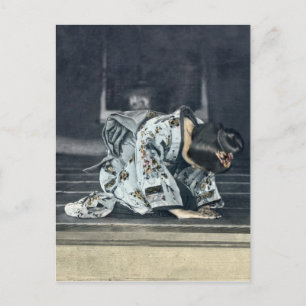  Japanse vrouw Bowing Dogeza Briefkaart