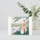 japanse vrouw briefkaart (Staand voorkant)