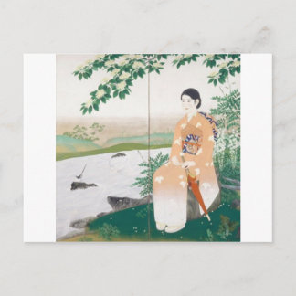japanse vrouw briefkaart