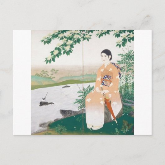 japanse vrouw briefkaart (Voorkant)