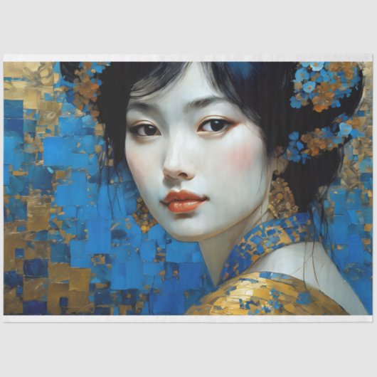  japanse vrouw decoupage tissuepapier (Voorkant)