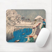 Japanse  vrouw die Aziatische Cherry Blosso tekent Muismat (Met muis)