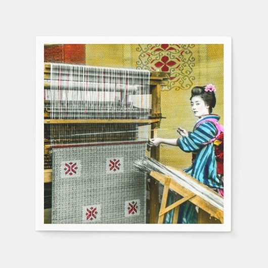  Japanse vrouw die een zijderoute gebruikt Servet (Voorkant)